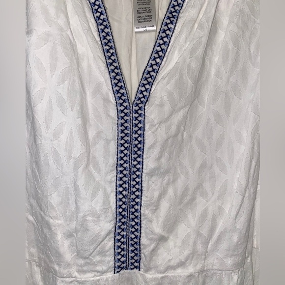Tommy Bahama 281524 Split Neck Midi Dress in White, Size L - Picture 3 of 4
